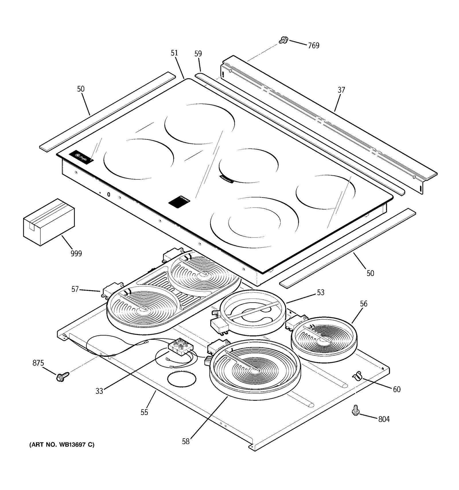 Glass Maintop Assembly (White)