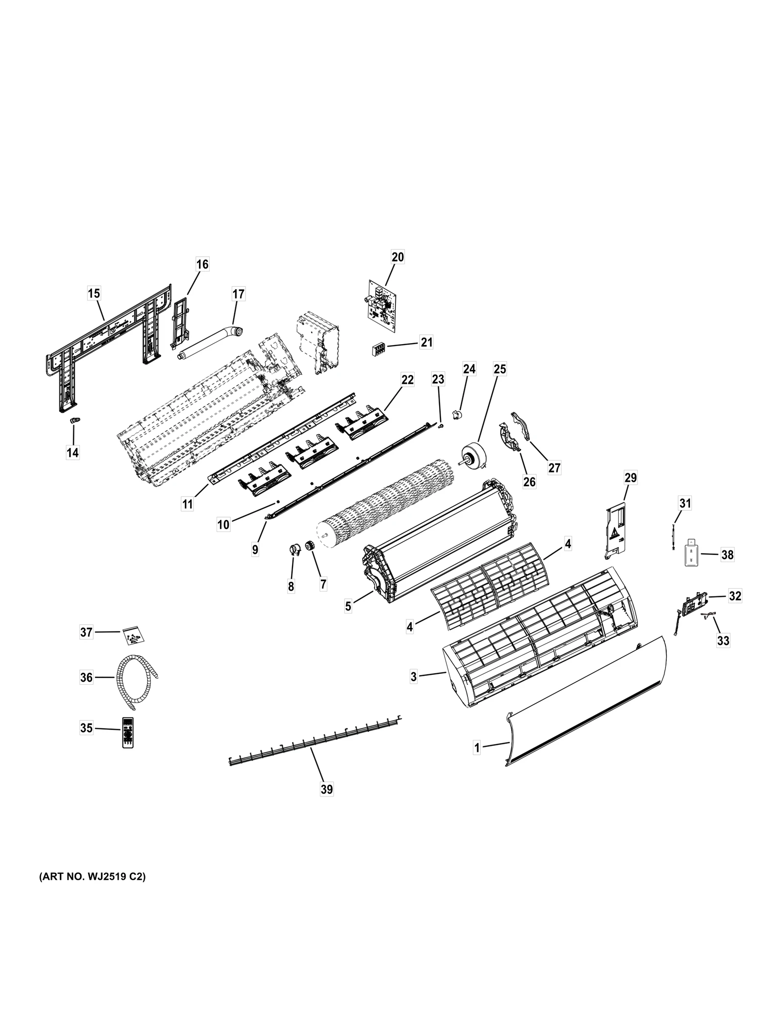 Air Conditioner Cross Flow Fan Bearing Cover