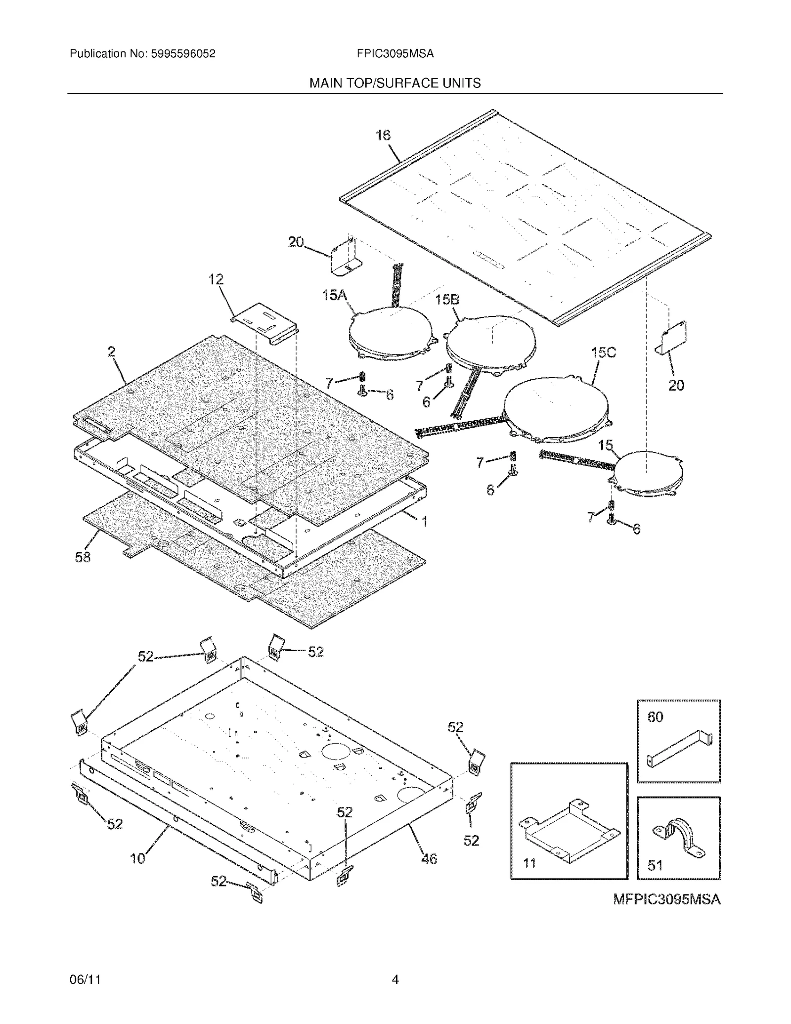 Black Maintop Glass Assembly