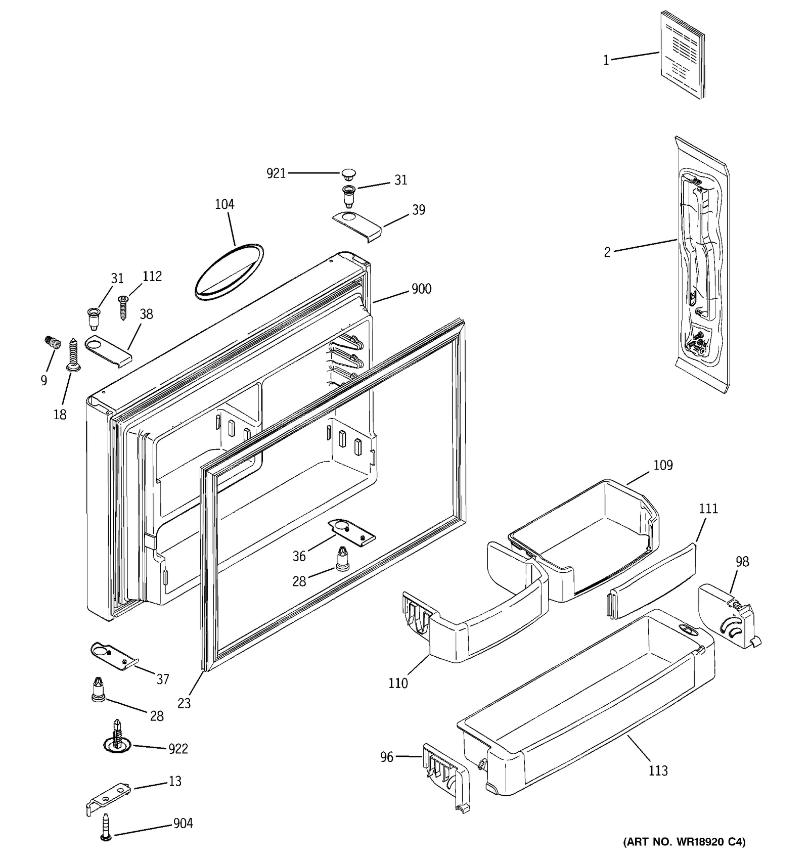Door Foam Assembly Black
