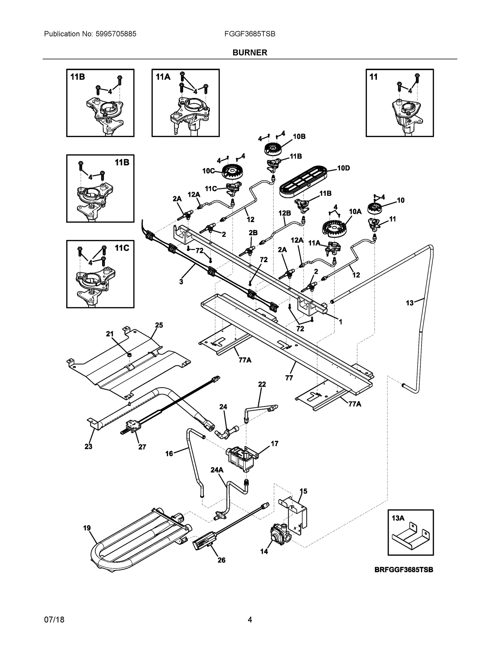 30K Bake Burner Assembly