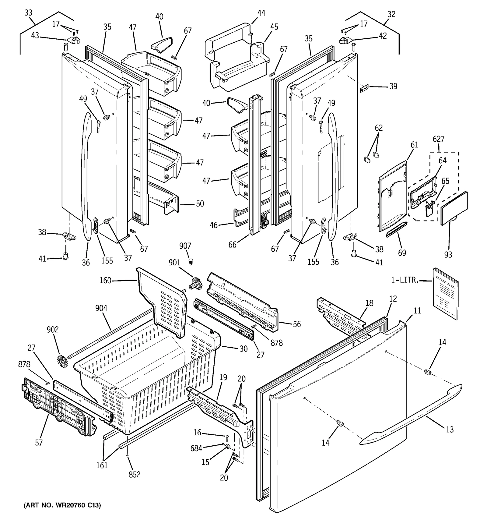 DOOR FOAM Assembly FR BW RH