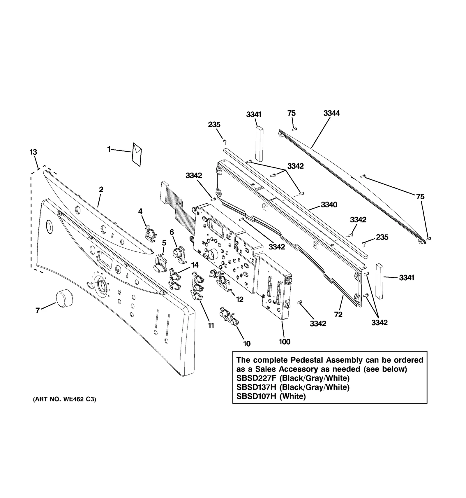 Black Control Panel Assembly