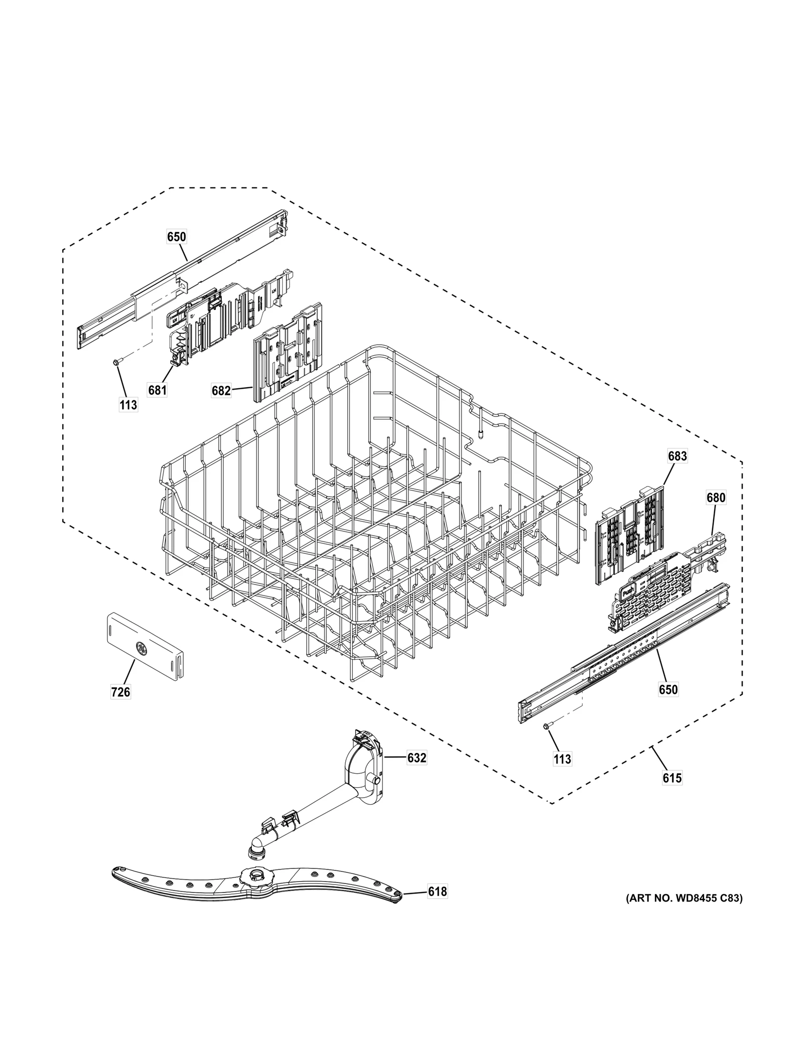 Complete Upper Rack Assembly