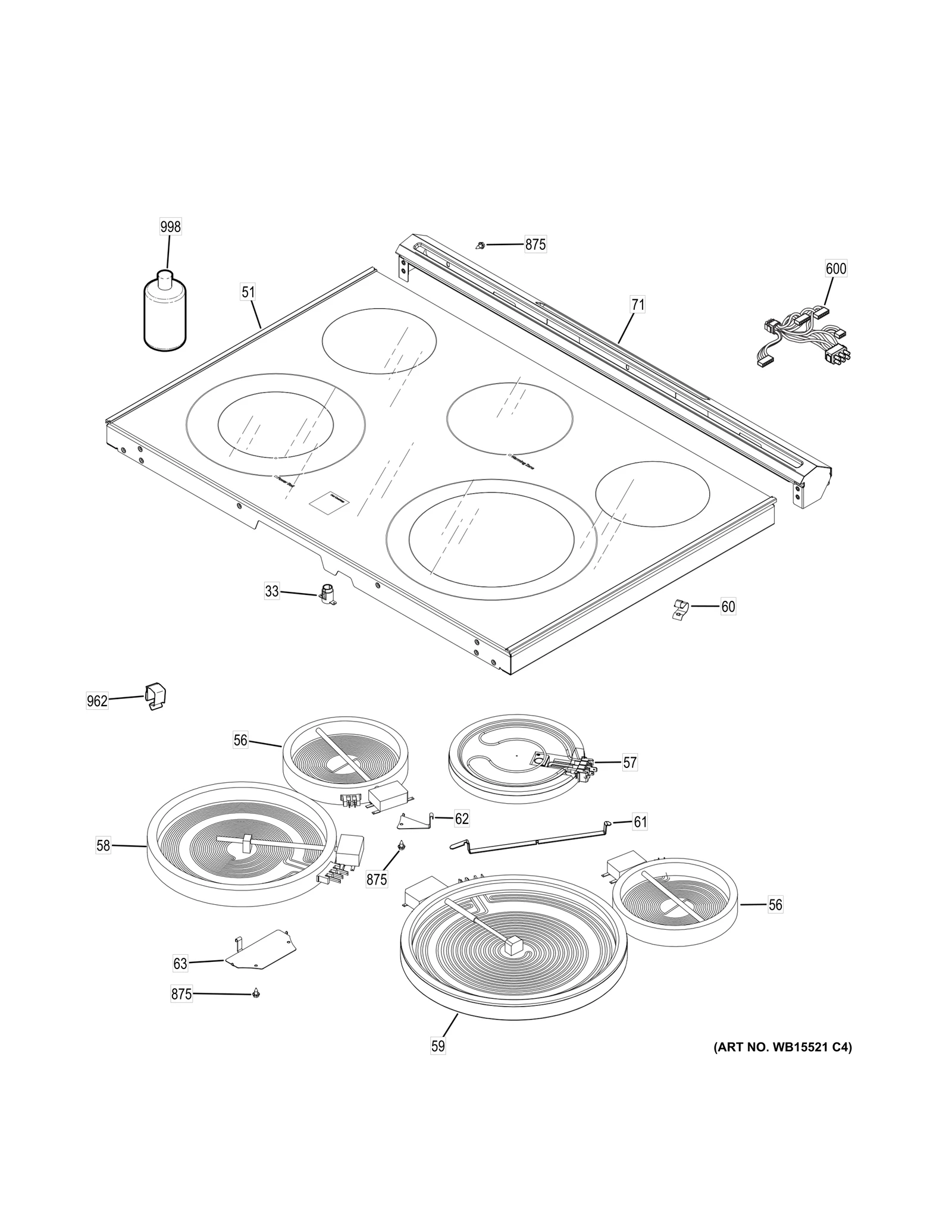 Maintop Glass Assembly
