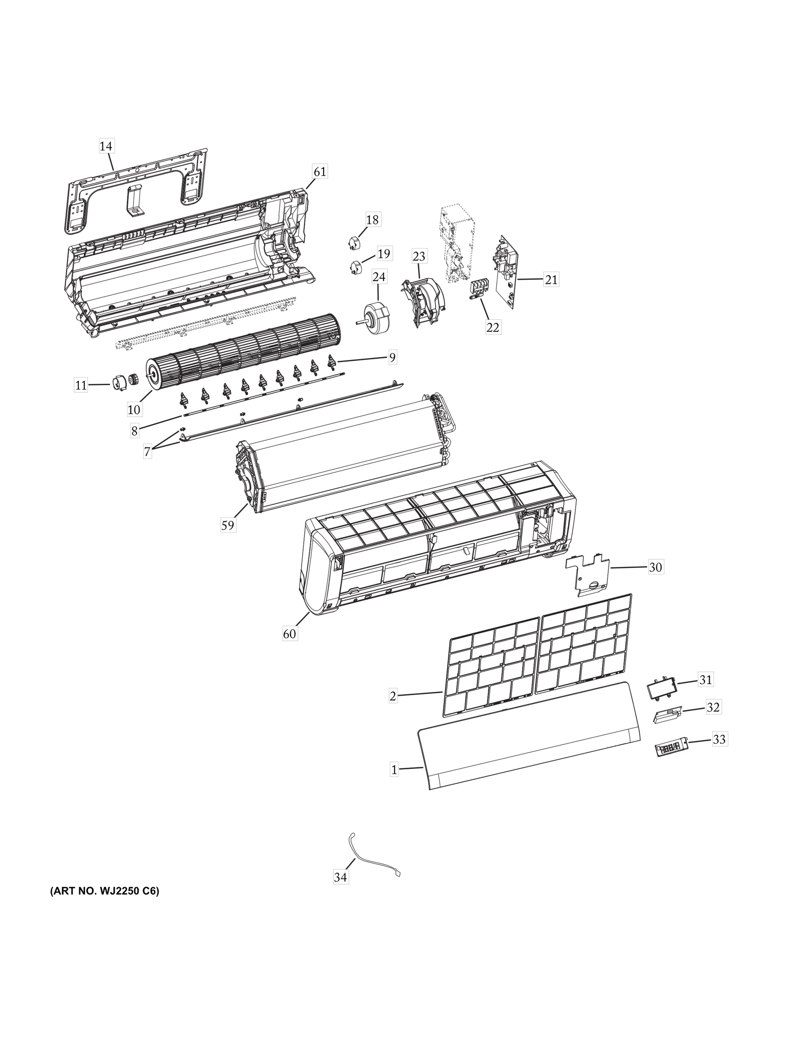 Evaporator Case Assembly with Drain Pan