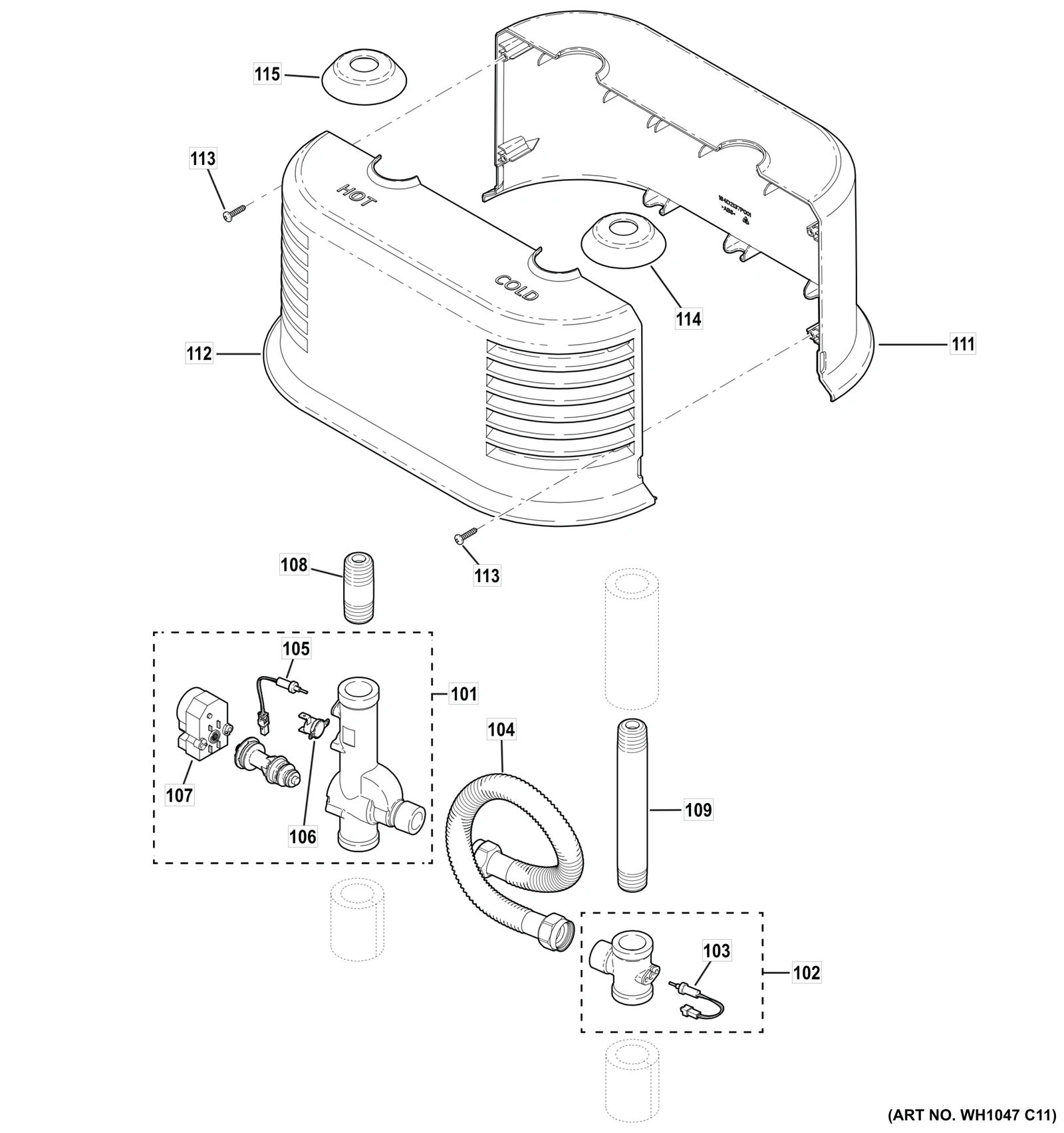 Water I/O Extension Pipe 6.75"