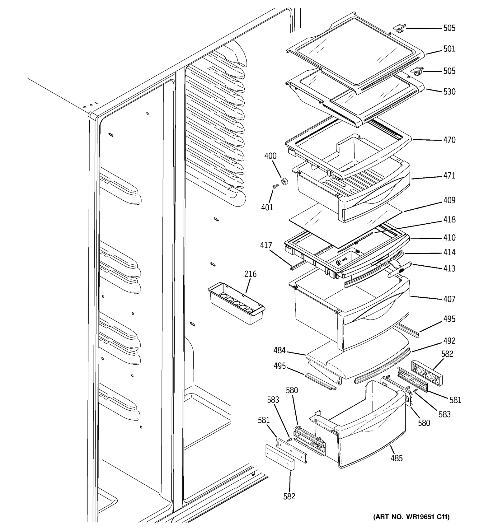 Tuckaway Shelf Assembly