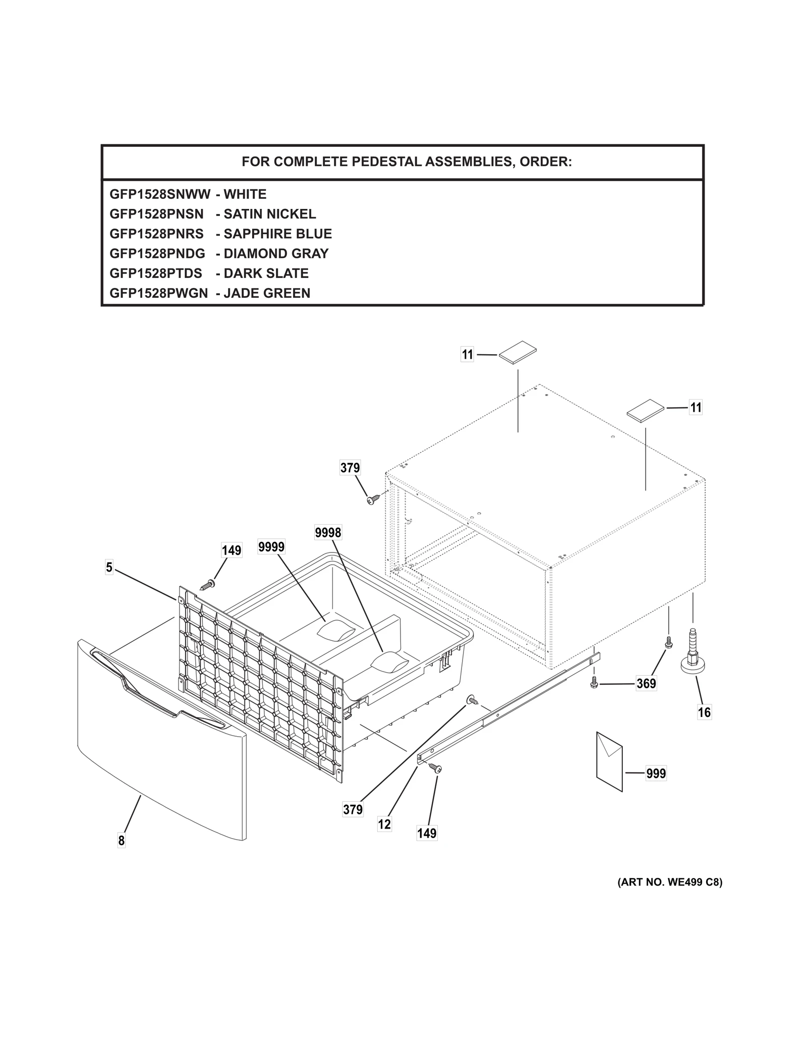 Pedestal Drawer Front Panel Fo