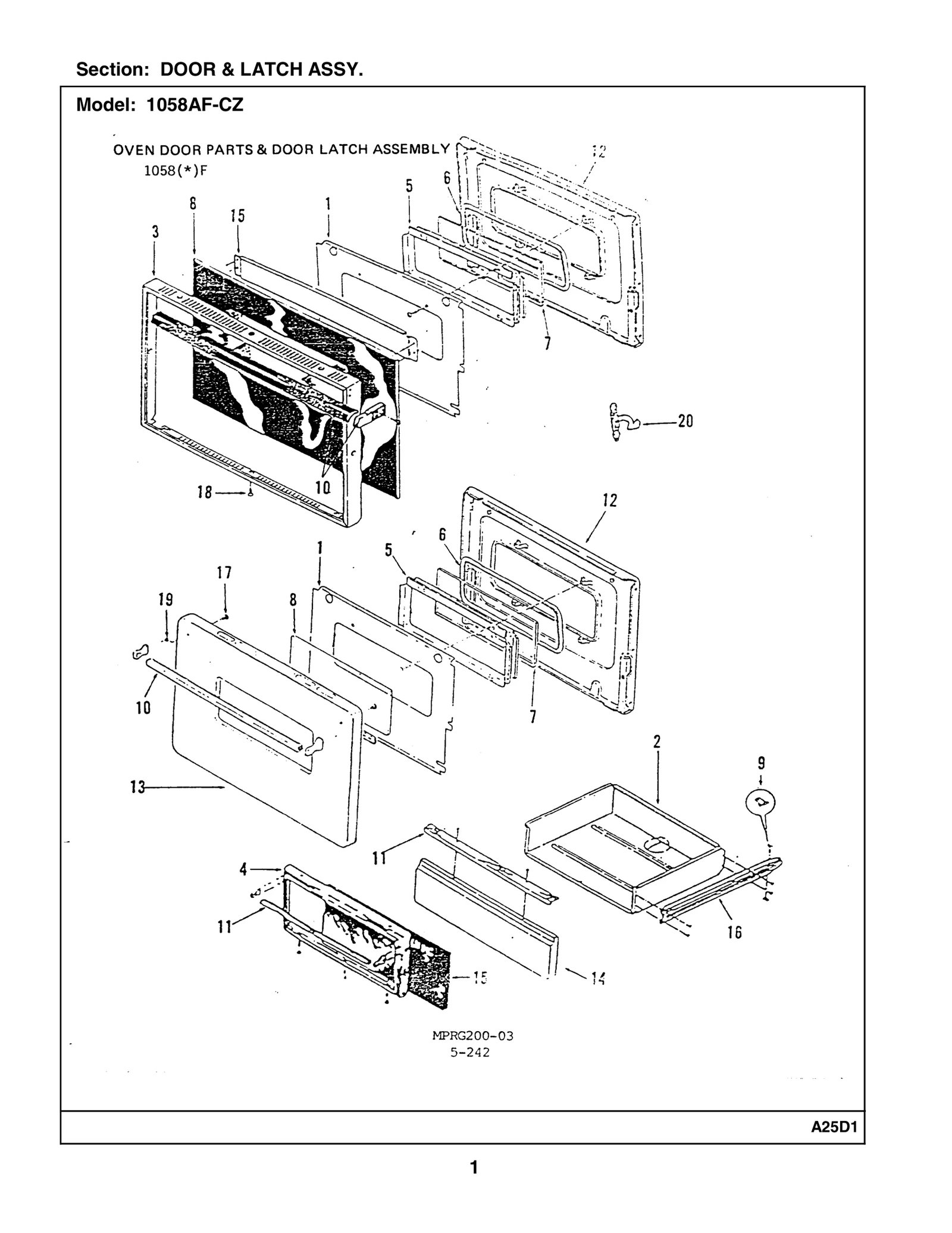 60 Oven Door Spring