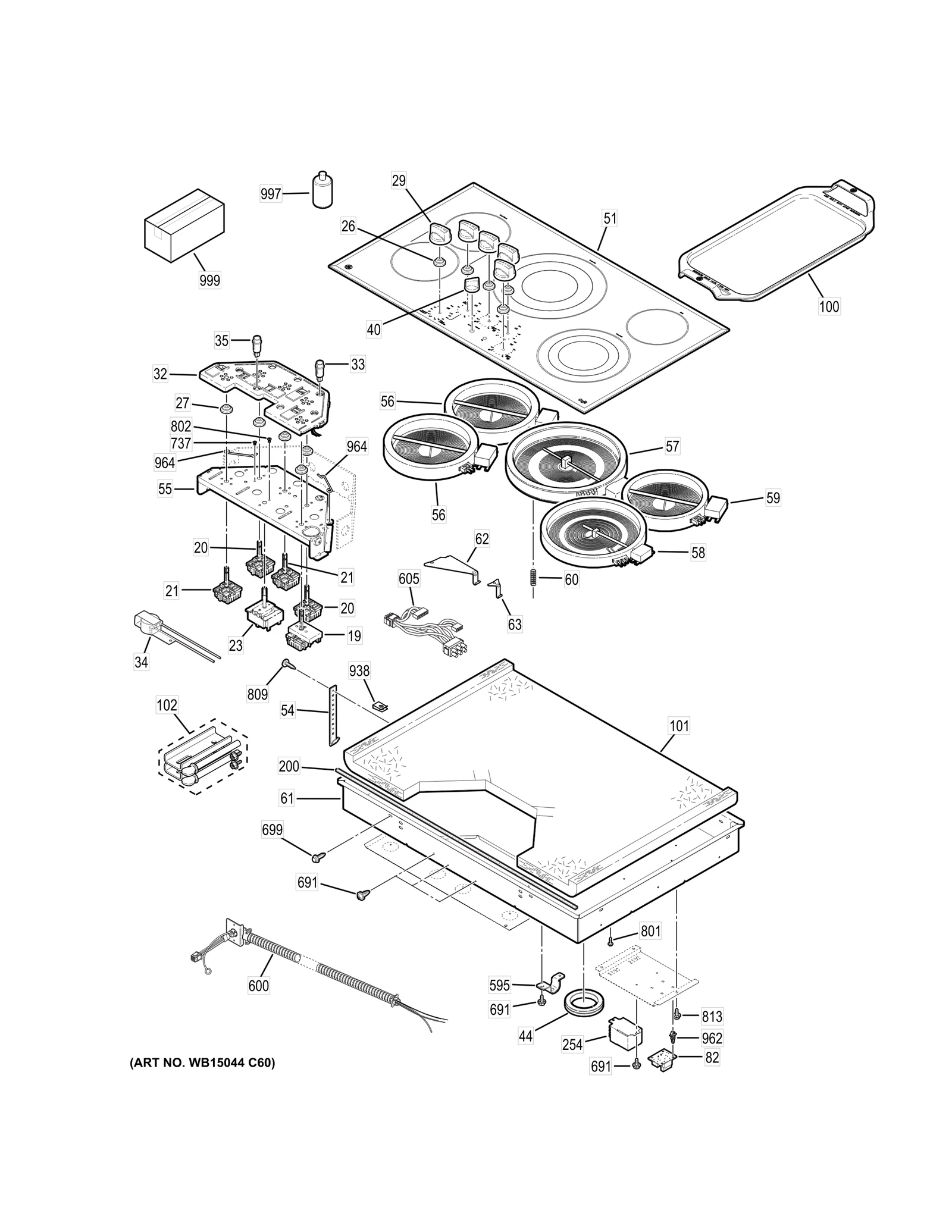 Maintop Glass and Frame Assembly
