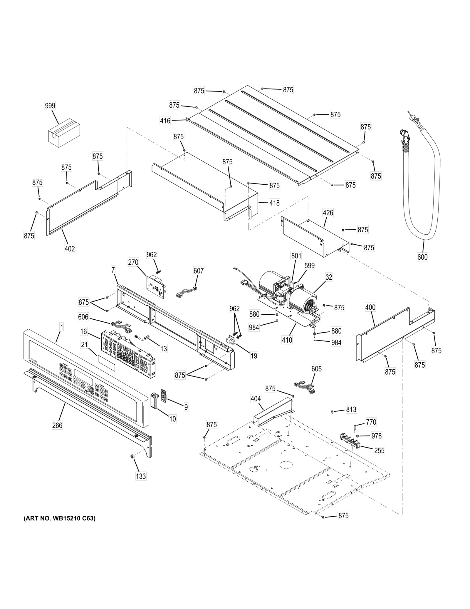 Dark Slate Control Panel Assembly
