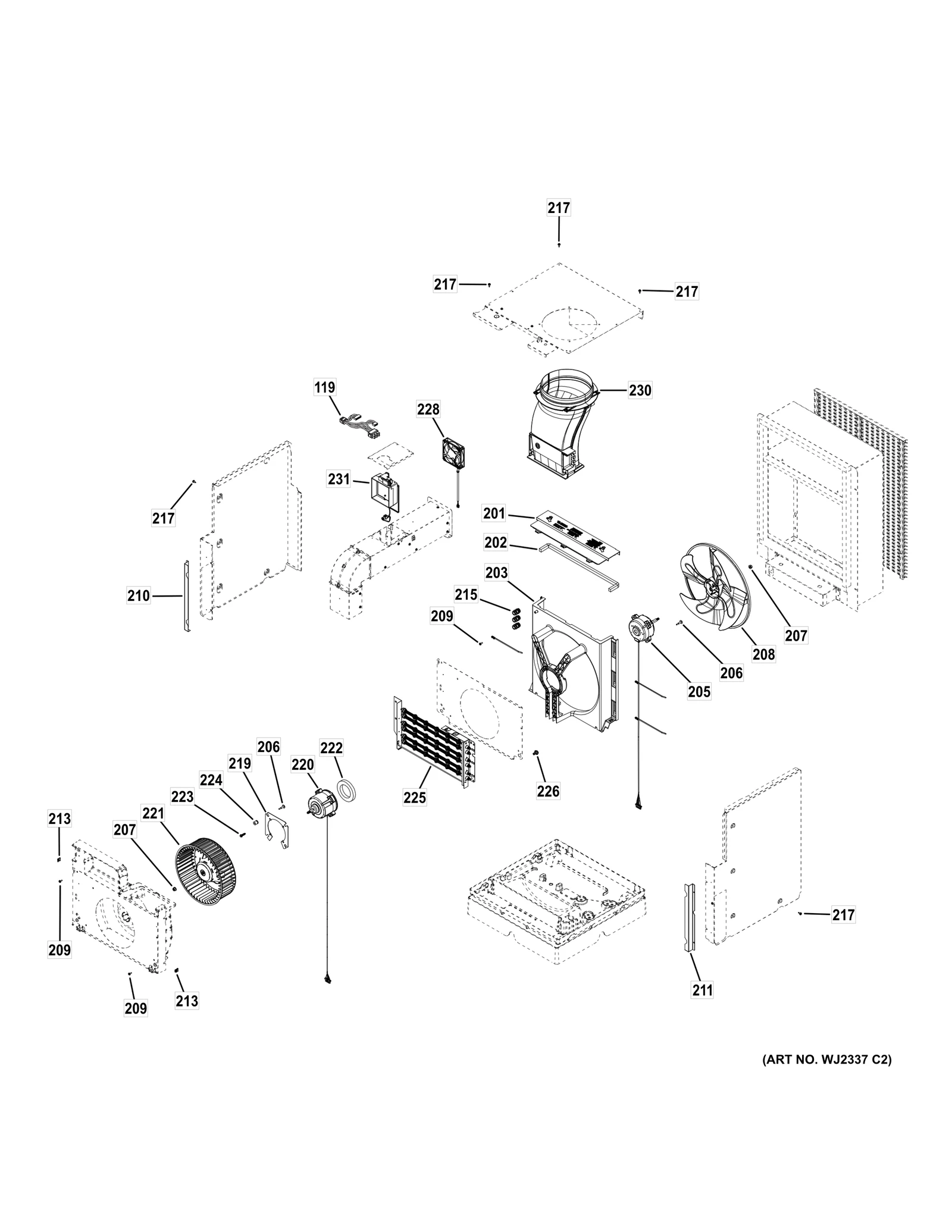 MUA Fan Door Harness VTAC