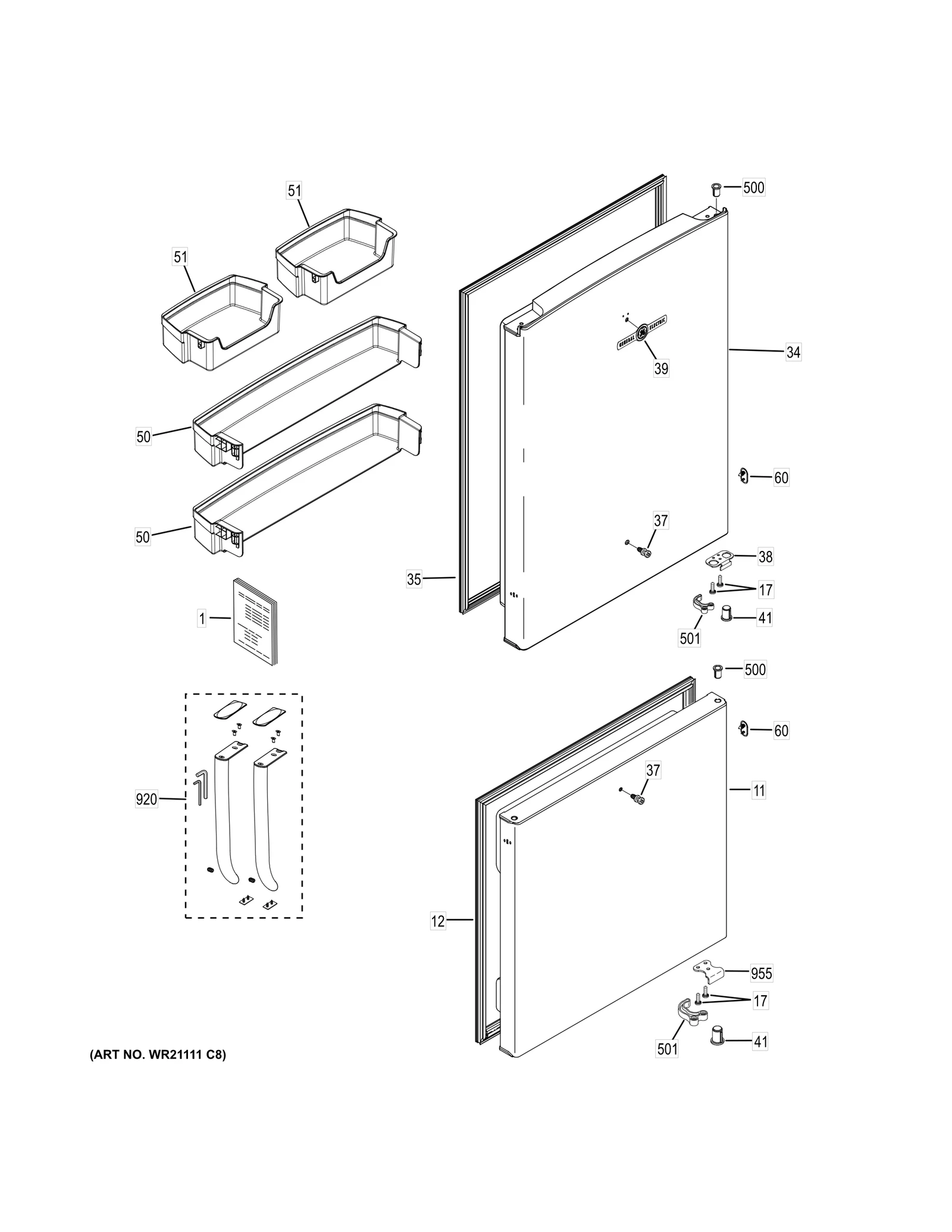 White Door Foam Assembly
