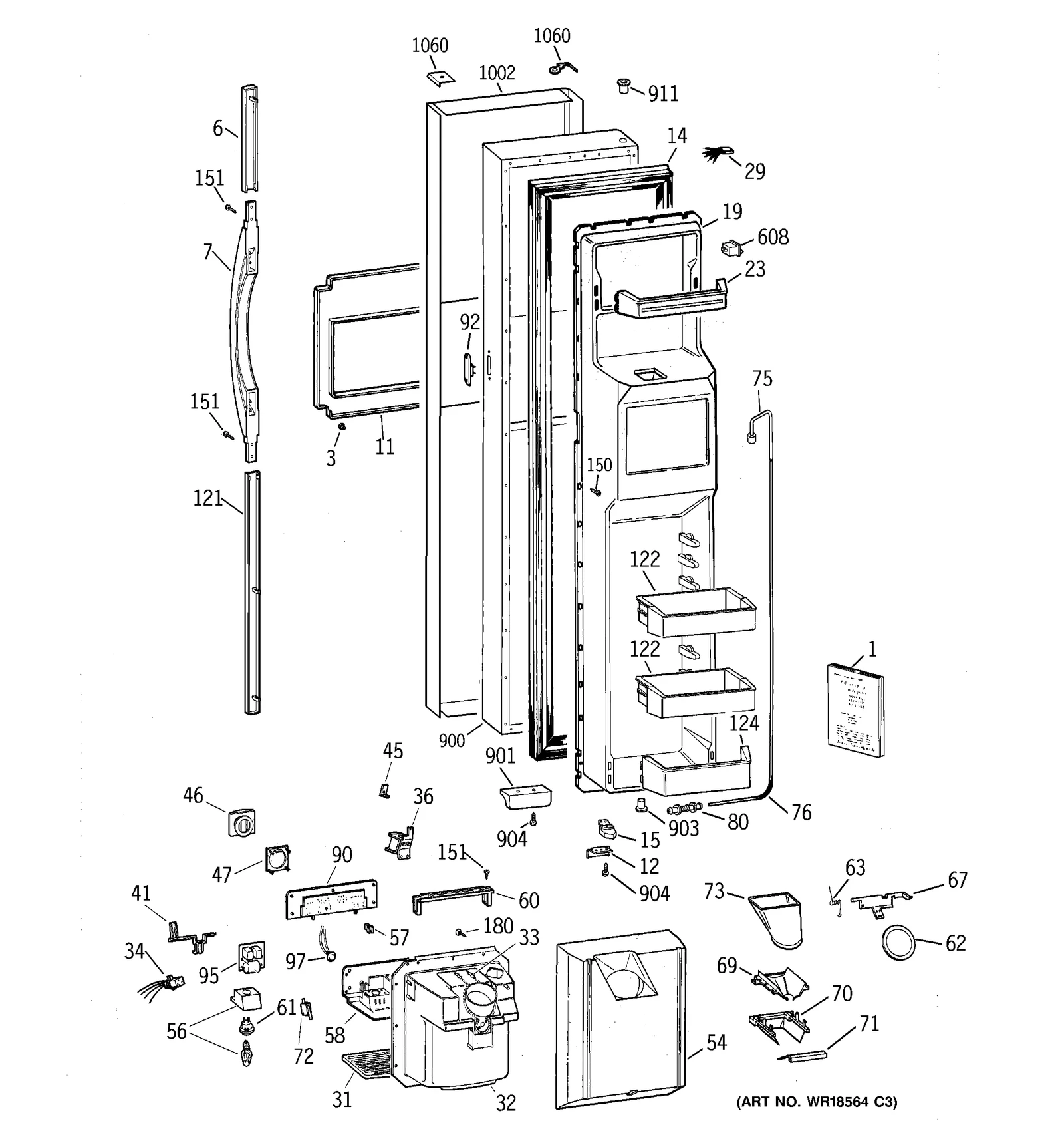 Black Door Foam Assembly