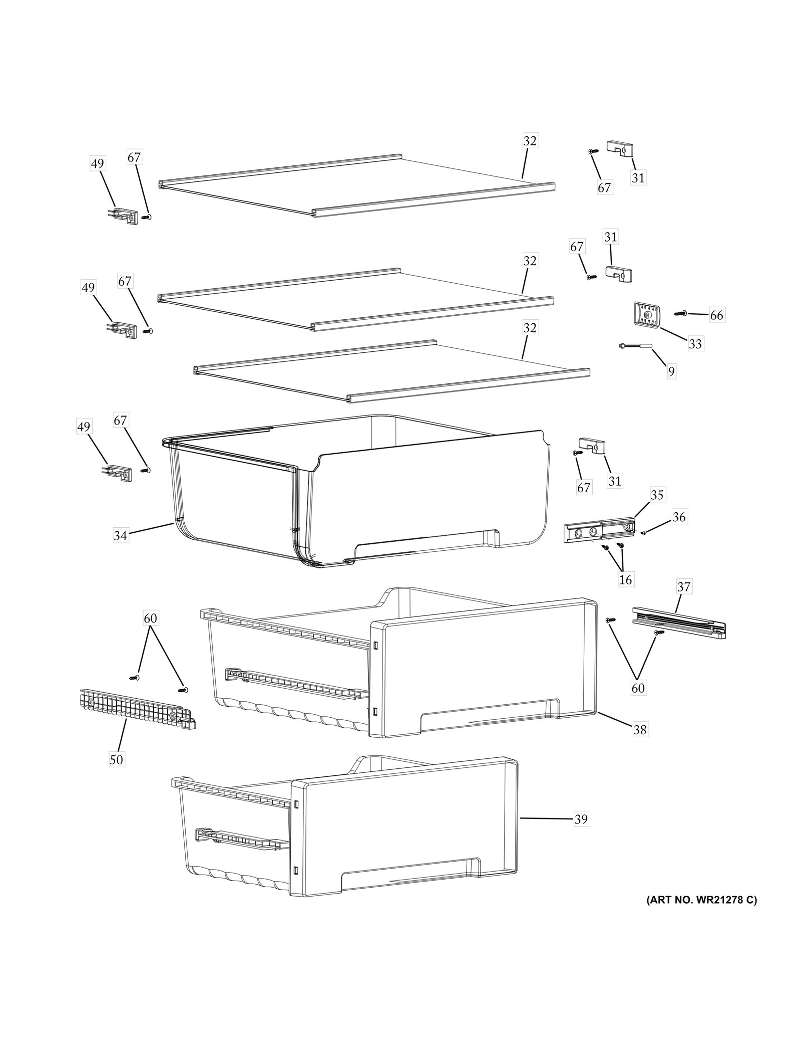 Glass Shelf Holder - Right