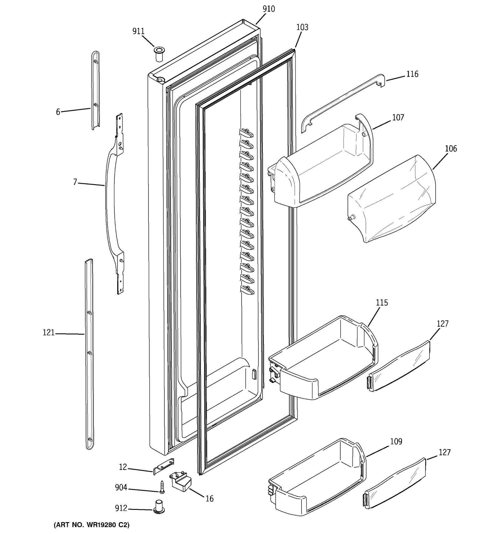 Door Foam Assembly Black