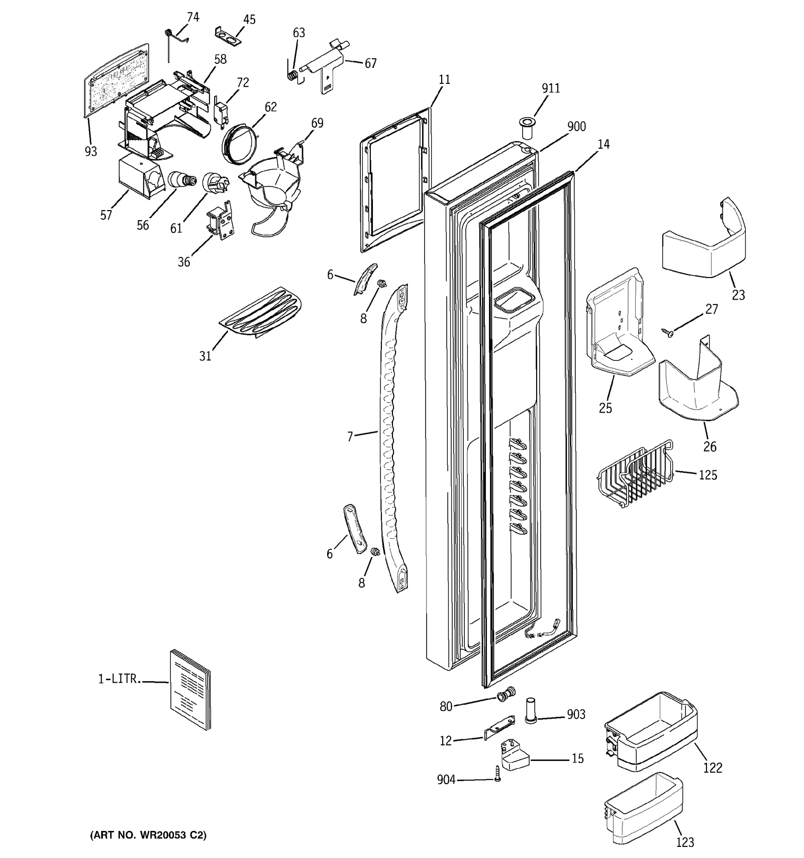 White Door Foam Assembly