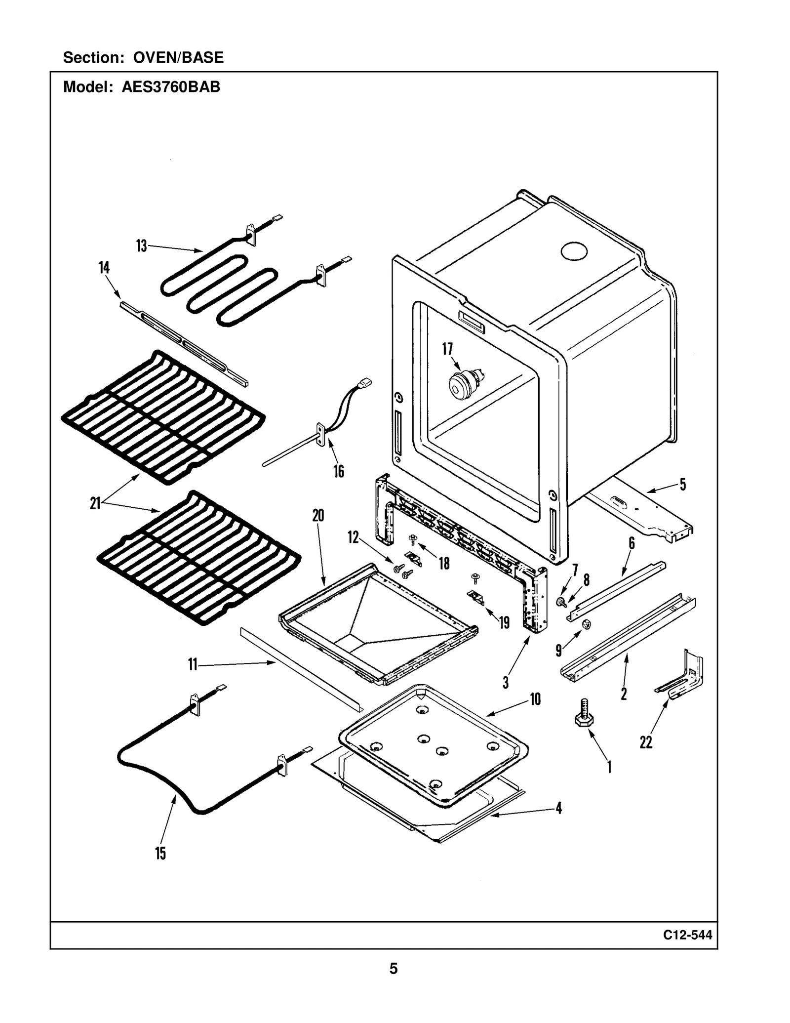 This broil element is found on the roof of the oven.