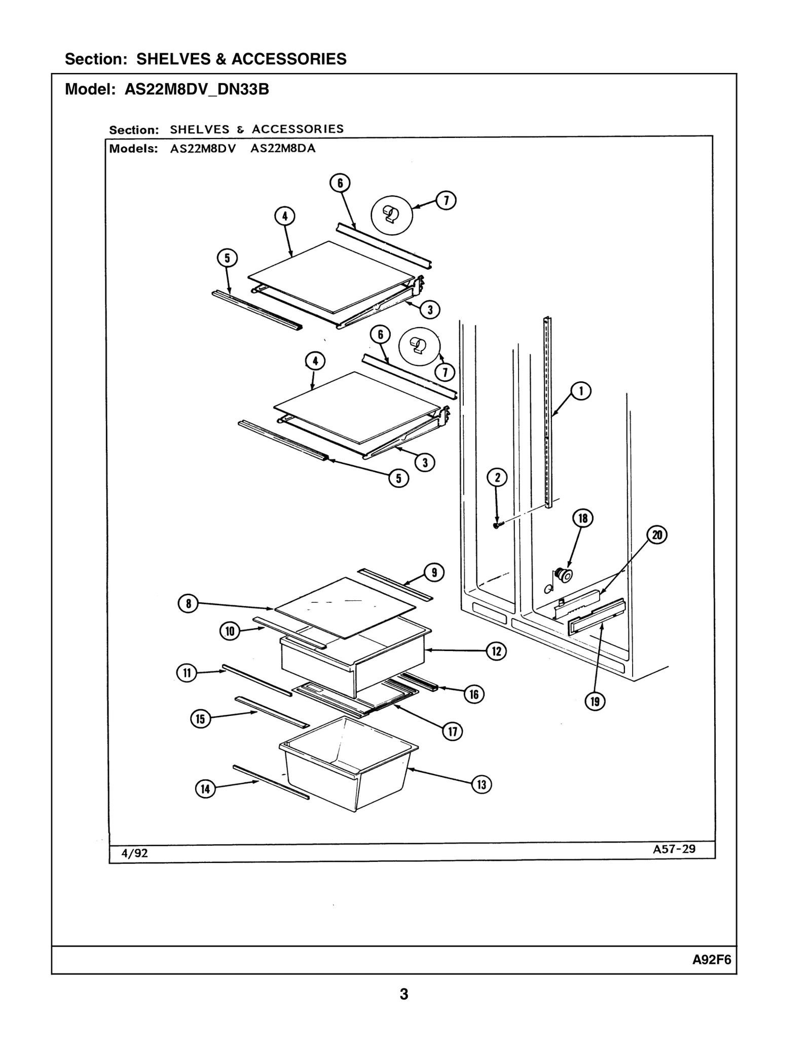 Rail, shelf support