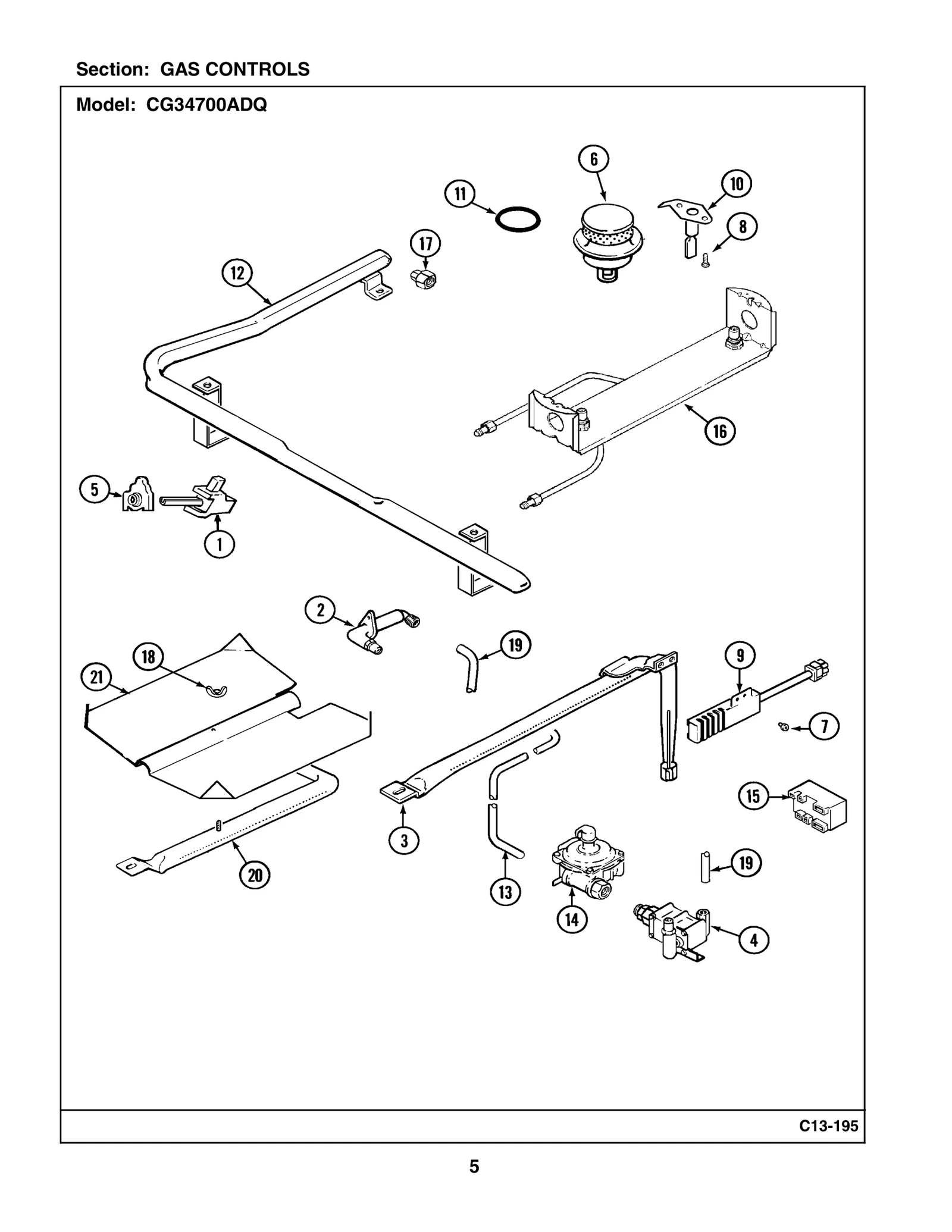 60 Burner Orifice Fitting Assembly Right Side