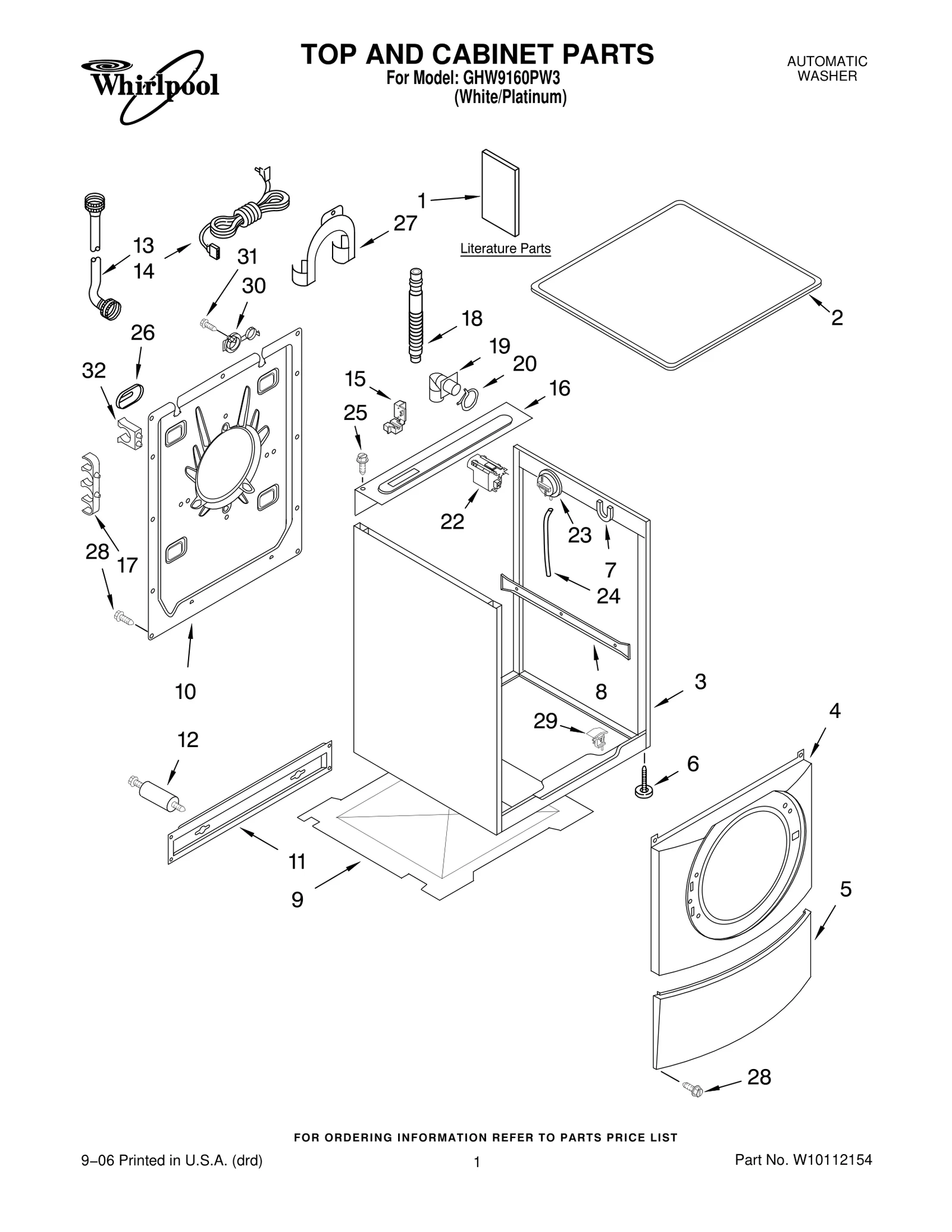 TOP AND CABINET PARTS