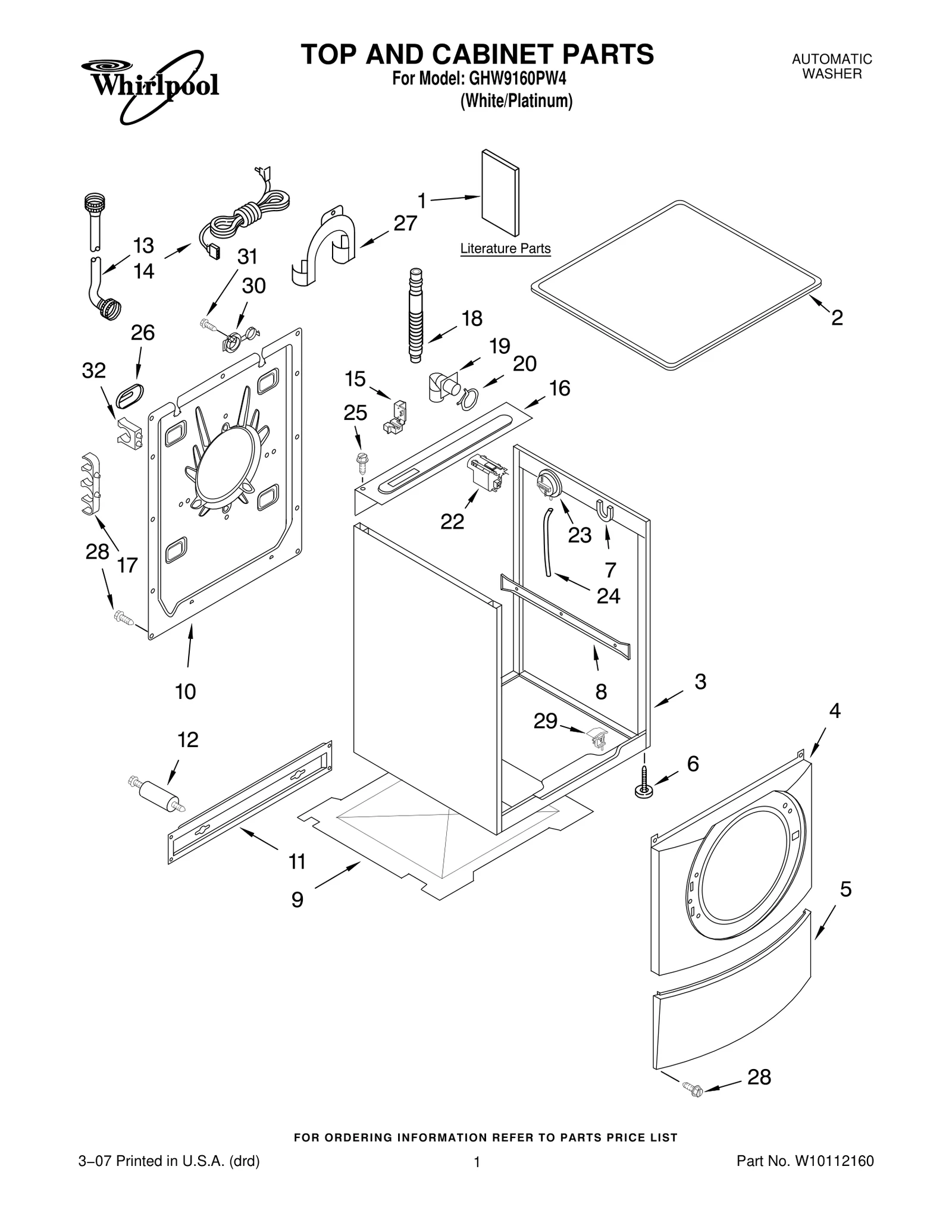 TOP AND CABINET PARTS