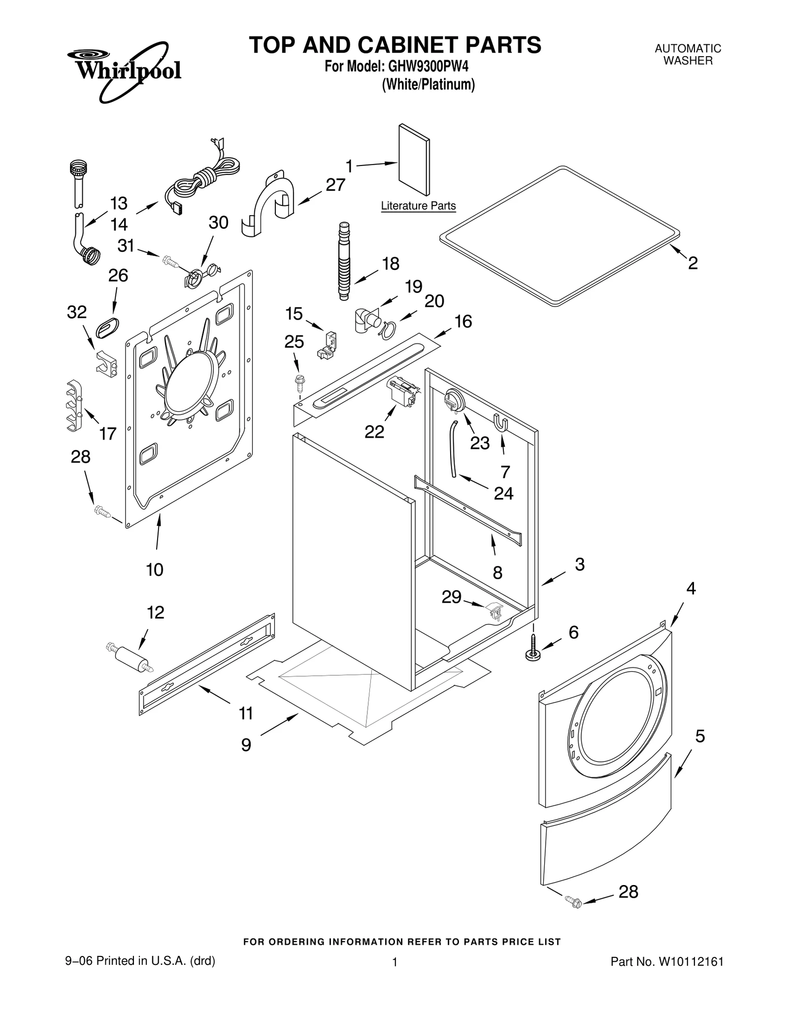 TOP AND CABINET PARTS
