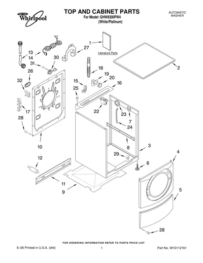 TOP AND CABINET PARTS