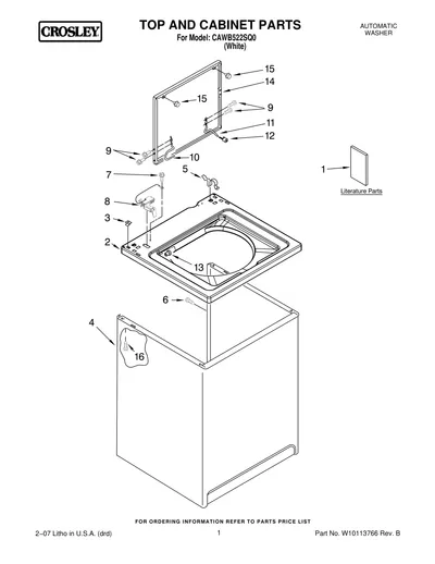 TOP AND CABINET PARTS