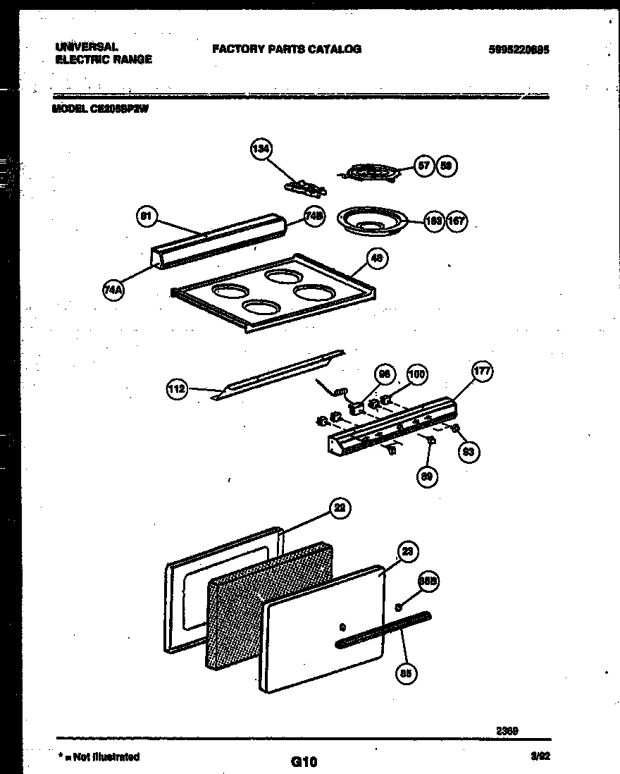 COOKTOP, BACKGUARD AND DOOR PARTS