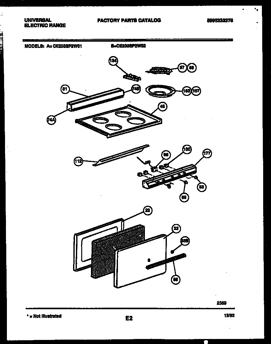 COOKTOP AND DOOR PARTS