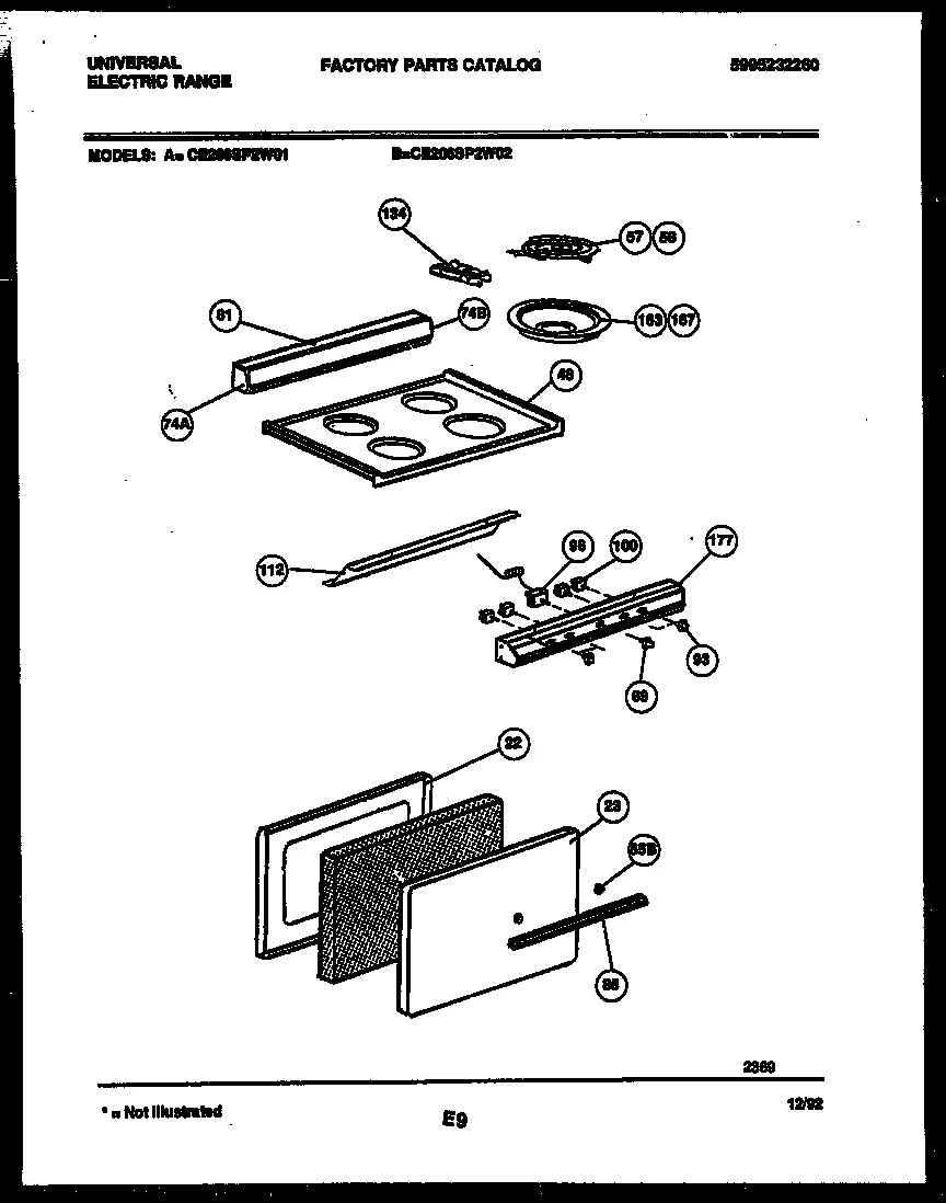 COOKTOP AND DOOR PARTS