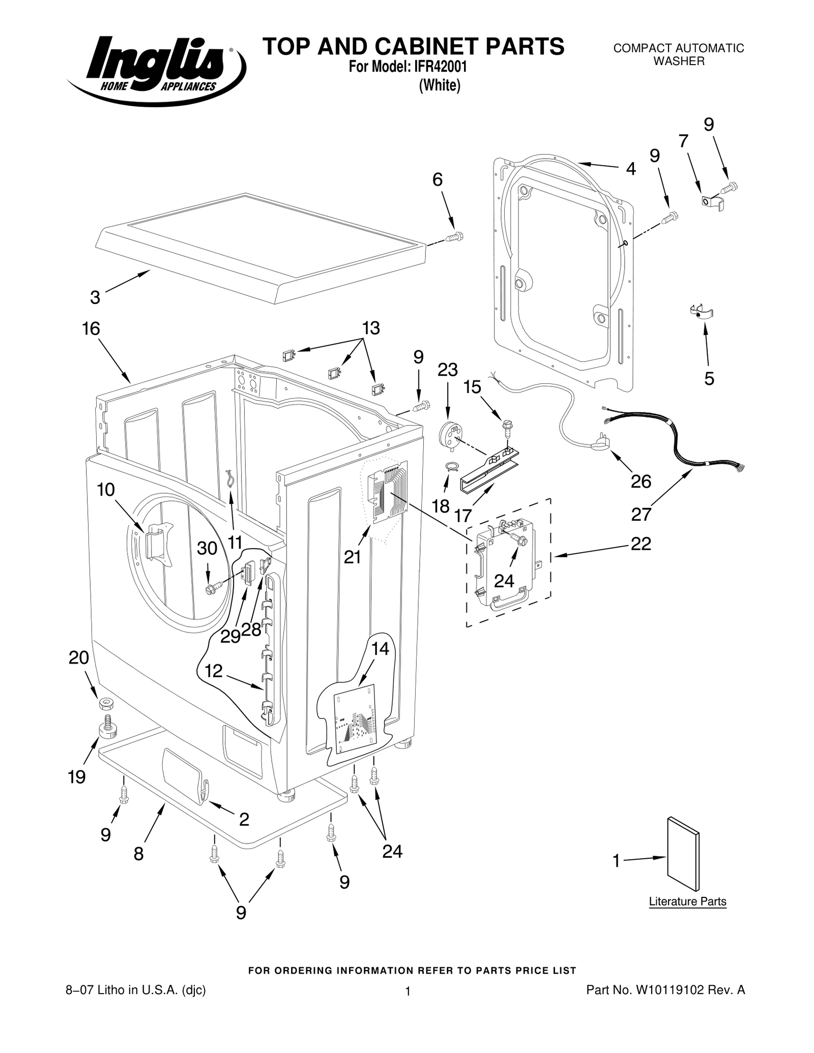 TOP AND CABINET PARTS