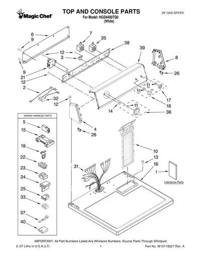 TOP AND CONSOLE PARTS