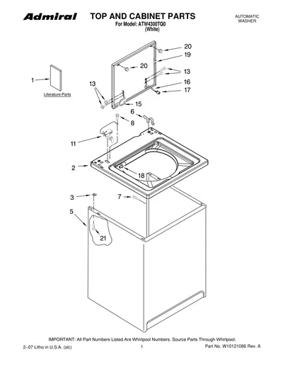 TOP AND CABINET PARTS