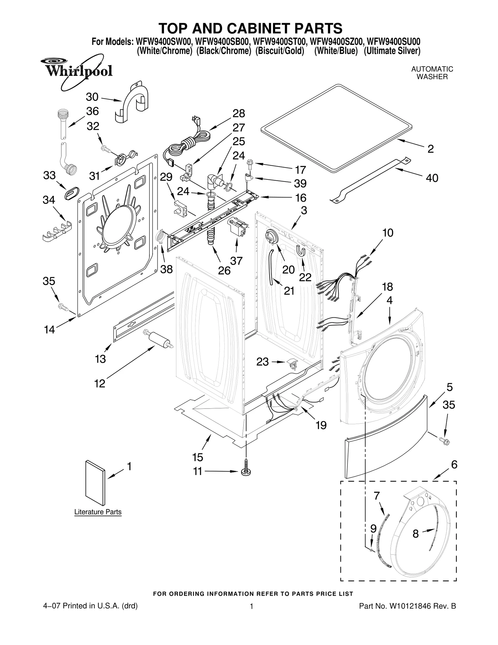 TOP AND CABINET PARTS