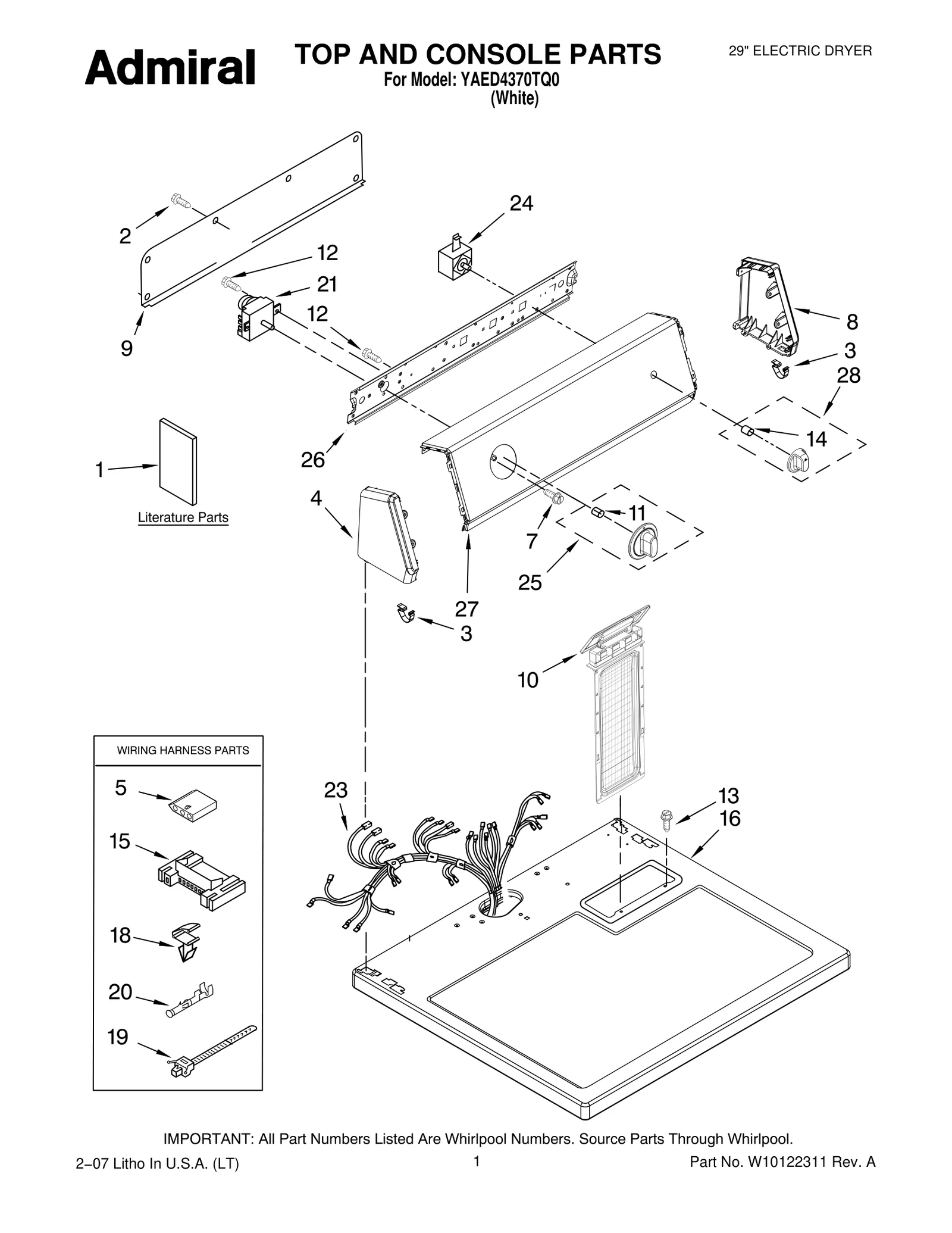 TOP AND CONSOLE PARTS