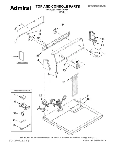 TOP AND CONSOLE PARTS