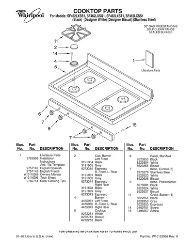 COOKTOP PARTS