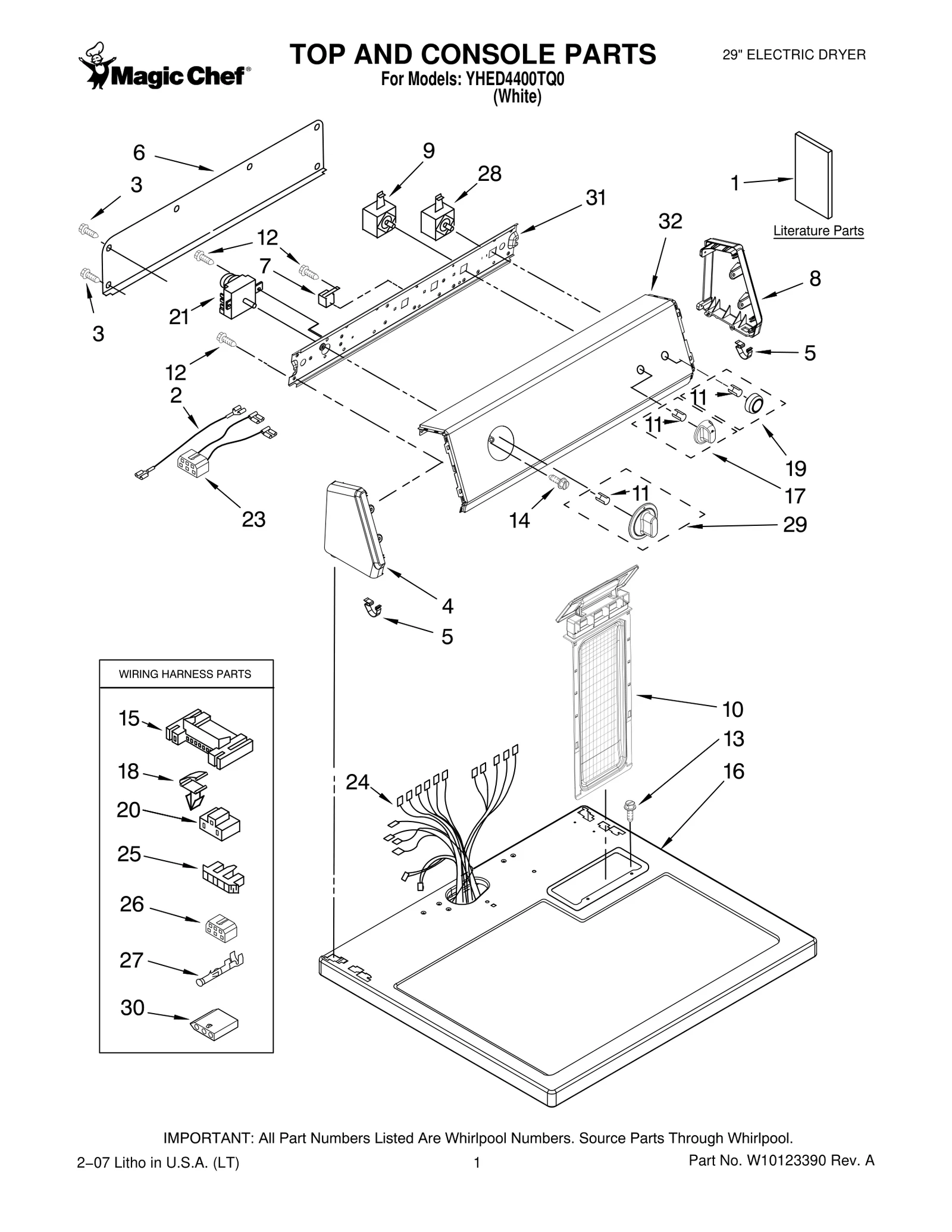 TOP AND CONSOLE PARTS