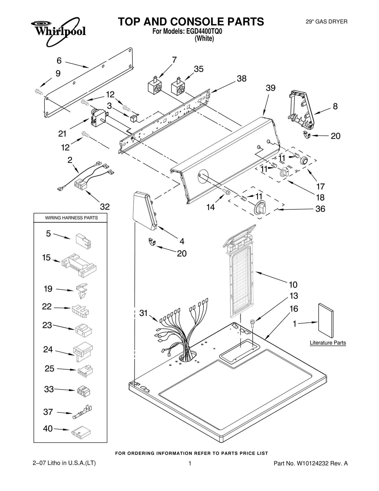 TOP AND CONSOLE PARTS