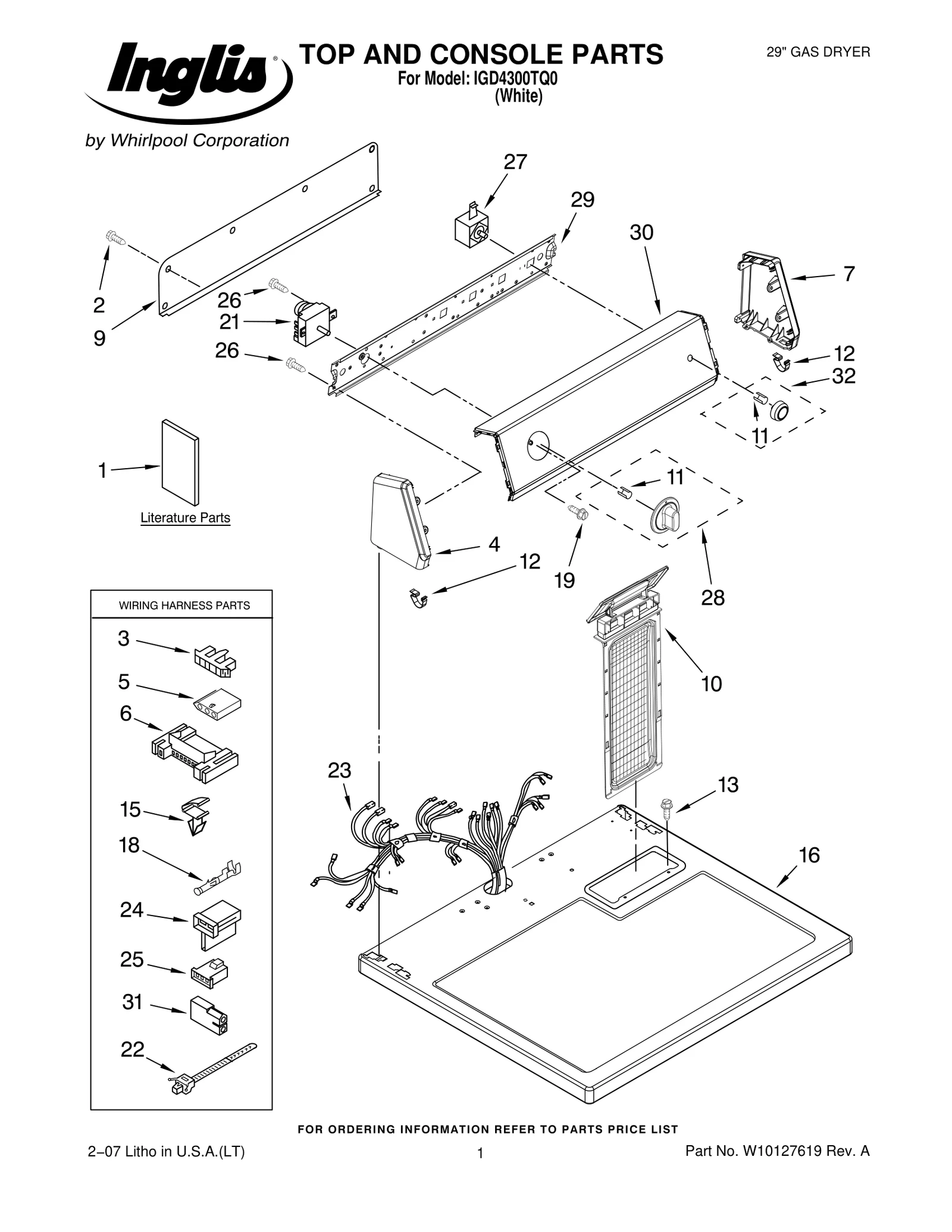 TOP AND CONSOLE PARTS