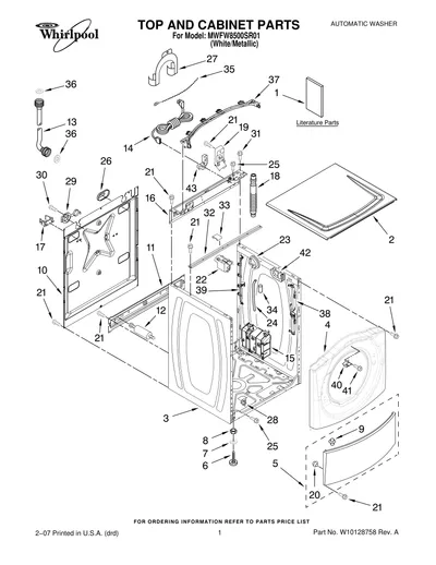 TOP AND CABINET PARTS