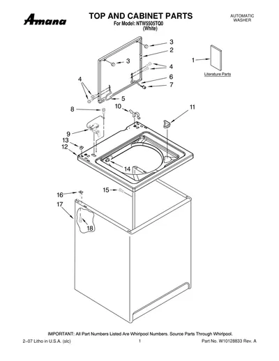 TOP AND CABINET PARTS