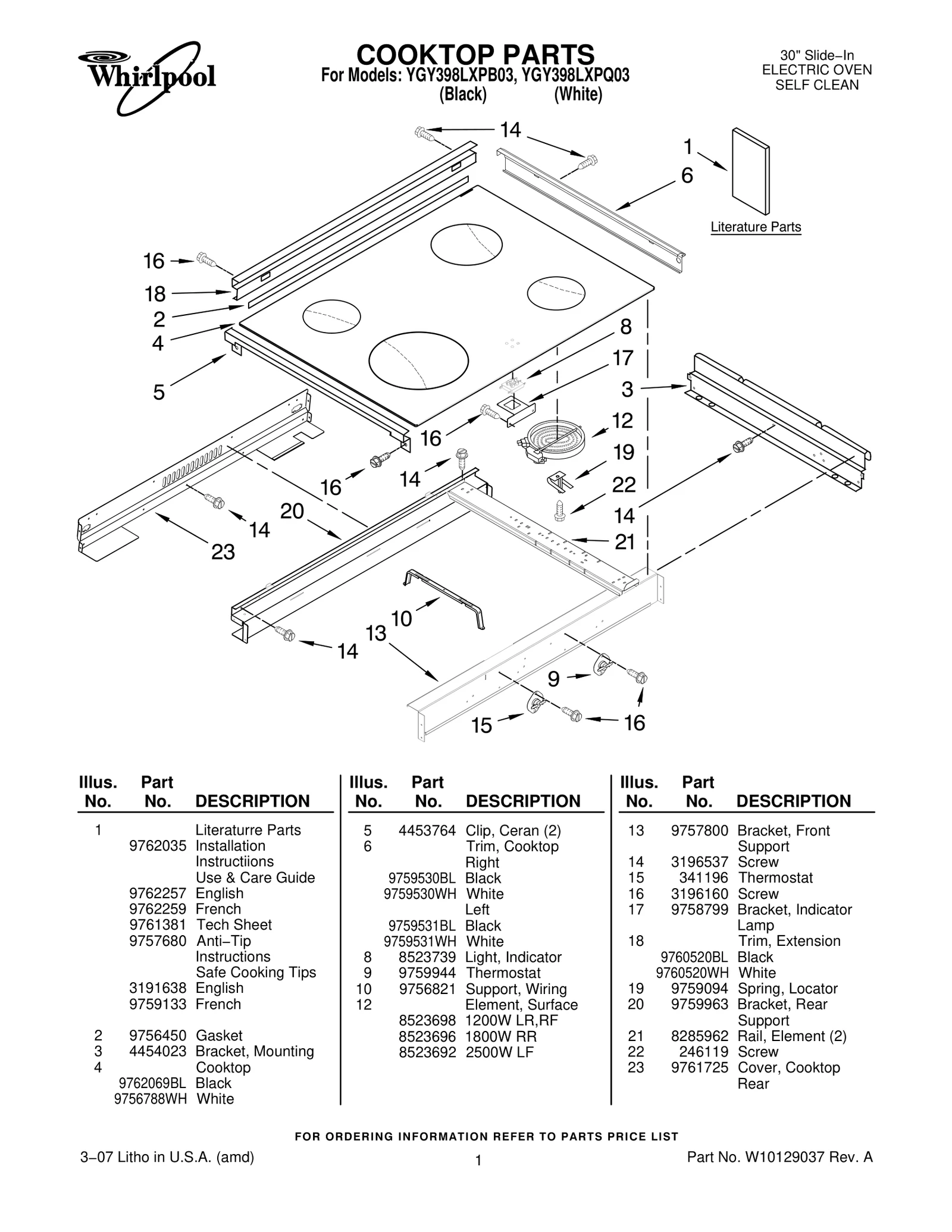COOKTOP PARTS