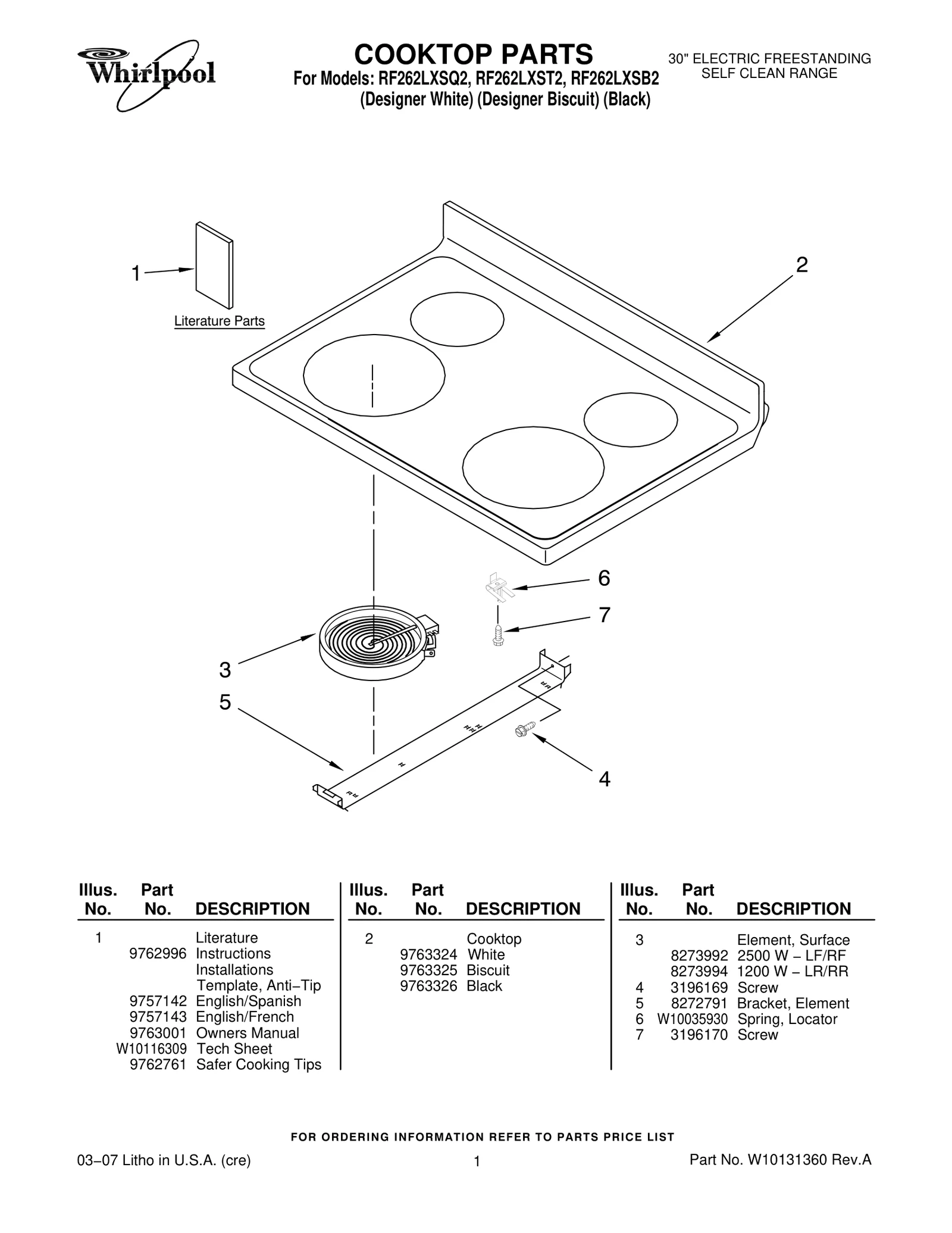 COOKTOP PARTS