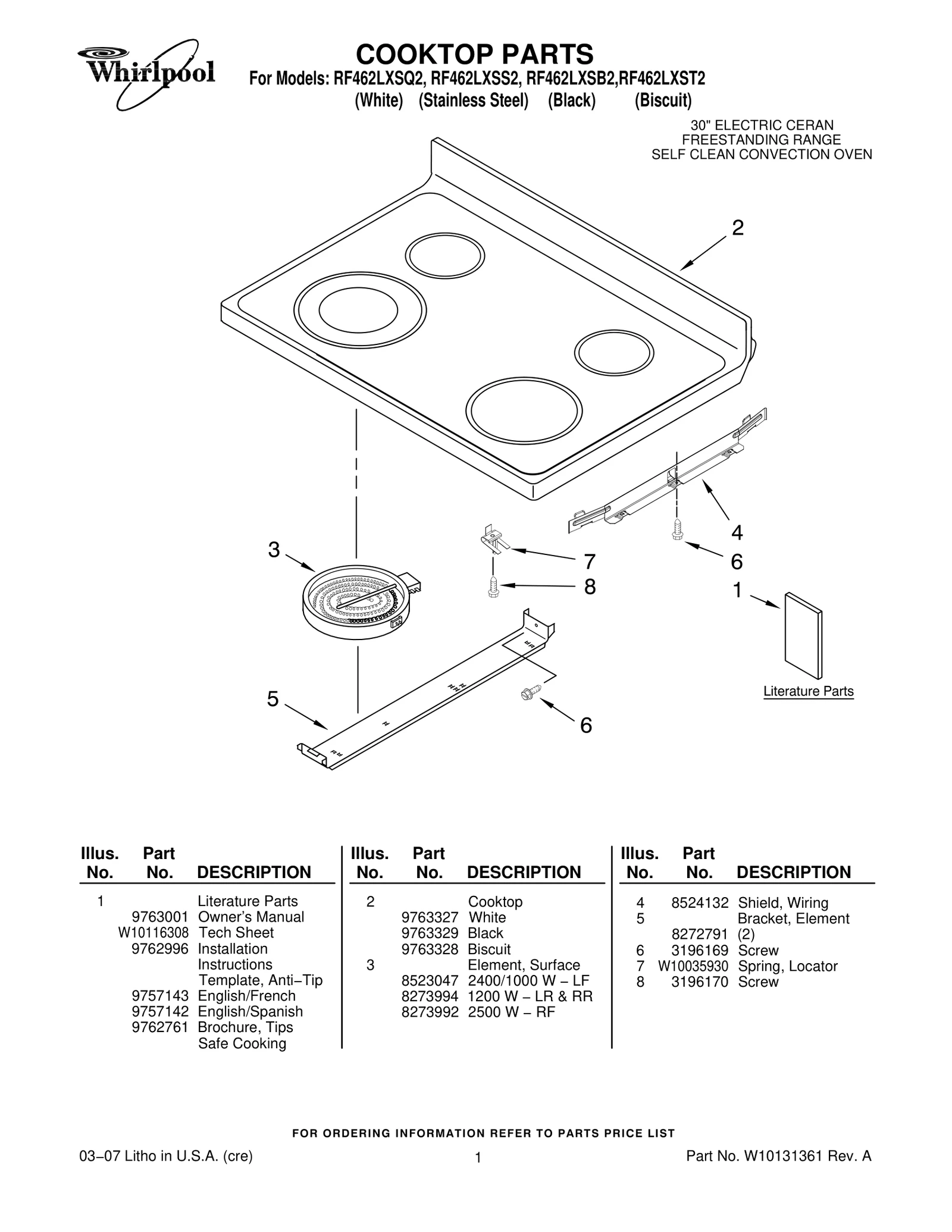 COOKTOP PARTS