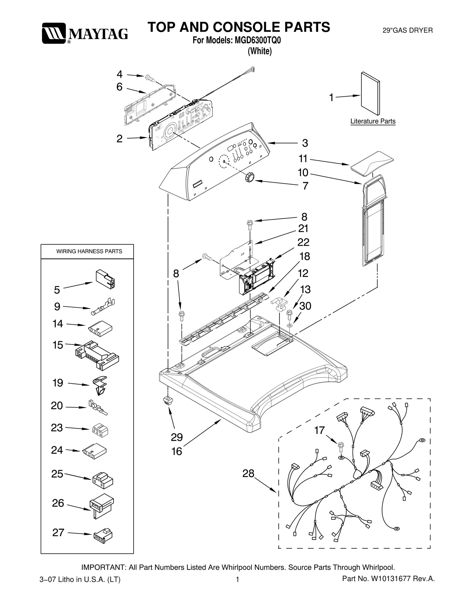 TOP AND CONSOLE PARTS