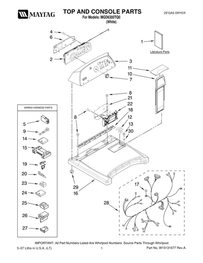 TOP AND CONSOLE PARTS